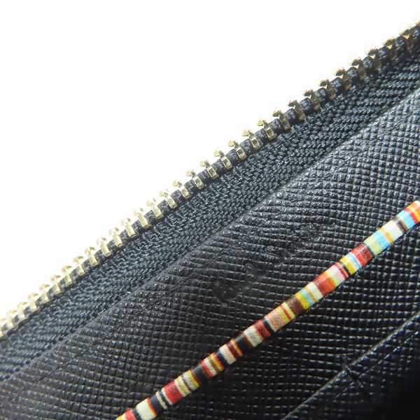実際に弊社で買取させて頂いたPaul Smith/ポールスミス レザー ジップストローグレイン ラウンドジップ ウォレット/長財布 PSC785の画像 4枚目