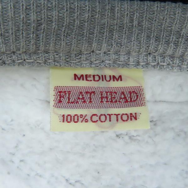 実際に弊社で買取させて頂いたTHE FLAT HEAD/フラットヘッド  BLACK BUFFALO 後付けフード Vガゼット スウェットパーカー /Mの画像 2枚目