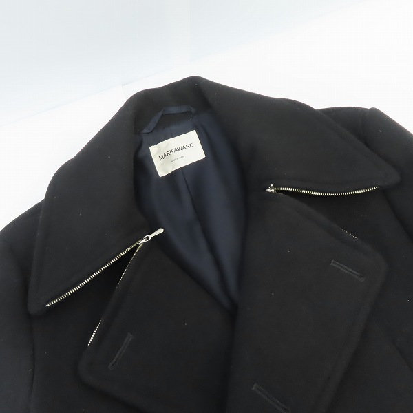 実際に弊社で買取させて頂いたMARK AWARE/マーカウェア ウール グレートコート/ブラック/2の画像 5枚目