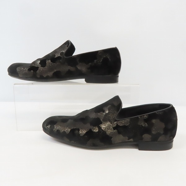 実際に弊社で買取させて頂いたJIMMY CHOO/ジミーチュウ 迷彩 カモ ベロア ローファー/シューズ 41の画像 3枚目