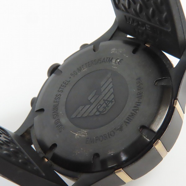 実際に弊社で買取させて頂いたEMPORIO ARMANI/エンポリオアルマーニ クロノグラフ クォーツ腕時計 AR-0584【動作未確認】の画像 3枚目