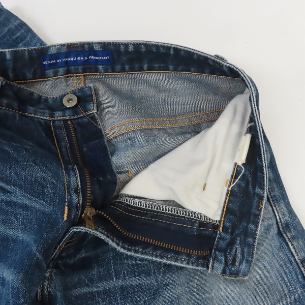 実際に弊社で買取させて頂いたVANQUISH ×Fragment Design/ヴァンキッシュ × フラグメントデザイン CROPPEDデニムパンツ VFP5017/28の画像 7枚目