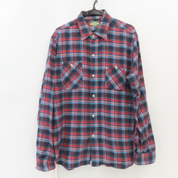 実際に弊社で買取させて頂いたSUGAR CANE/シュガーケーン スラブツイルチェック 長袖 ワークシャツ SC26745/XL