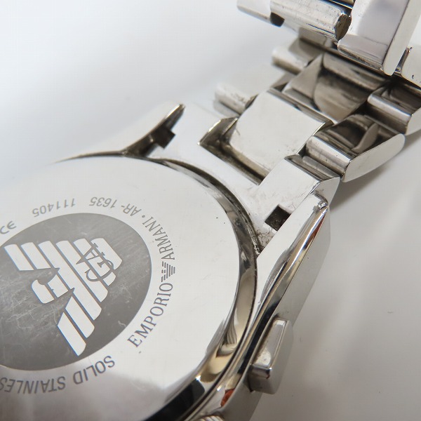 実際に弊社で買取させて頂いたEMPORIO ARMANI/エンポリオアルマーニ クロノグラフ 腕時計 AR-1635【動作未確認】の画像 6枚目
