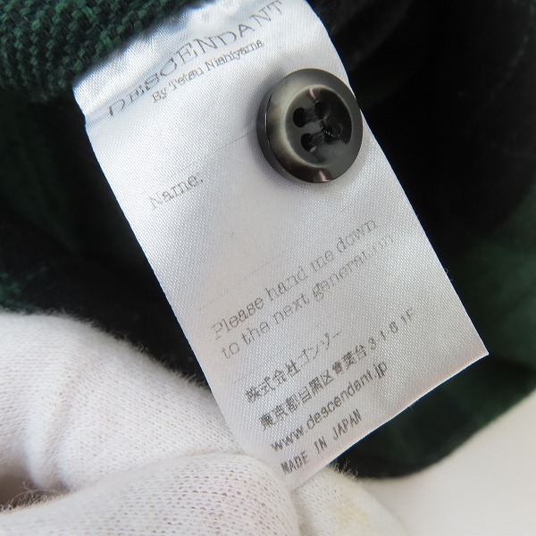 実際に弊社で買取させて頂いたDESCENDANT/ディセンダント コットン 長袖 チェック シャツ/2の画像 4枚目