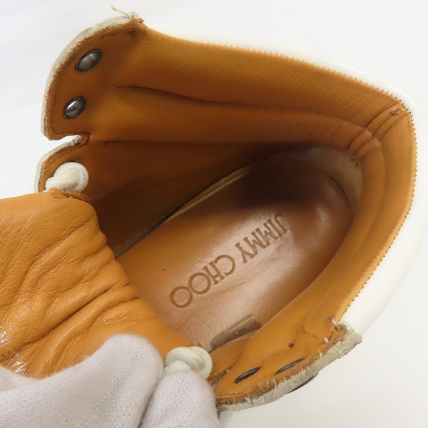 実際に弊社で買取させて頂いたJIMMY CHOO/ジミーチュウ スタースタッズ ハイカットスニーカー ホワイト/41の画像 4枚目