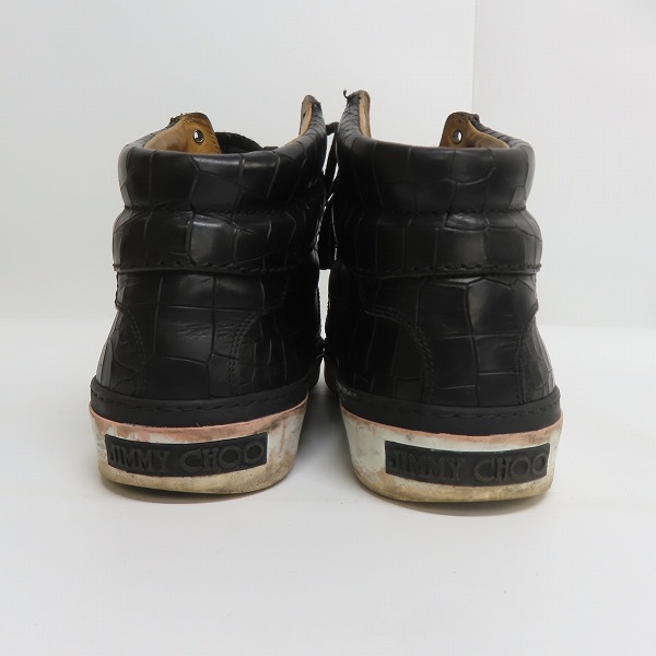 実際に弊社で買取させて頂いたJIMMY CHOO/ジミーチュウ クロコ型押し ハイカット スニーカー/44の画像 1枚目