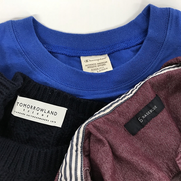 実際に弊社で買取させて頂いた【おまとめ品】チャンピオン/トゥモローランド/レイジブルー 等 長袖シャツ/ニットセーター/長袖Tシャツ 他の画像 1枚目