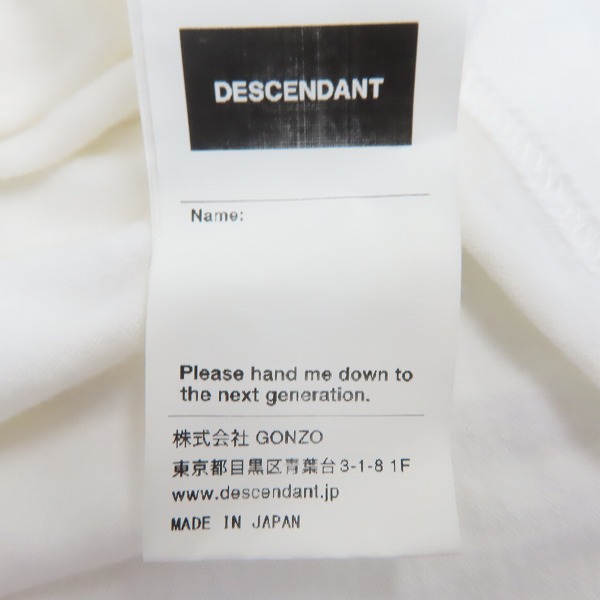 実際に弊社で買取させて頂いたDESCENDANT/ディセンダント 半袖Tシャツ 胸ポケット/バックプリント/2の画像 3枚目