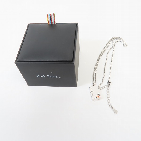 実際に弊社で買取させて頂いたPaul Smith/ポールスミス マルチストライプ プレート ネックレス ペンダントの画像 6枚目