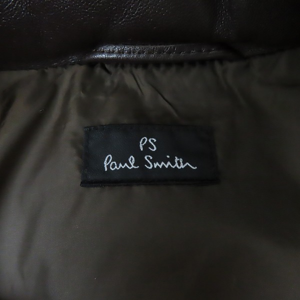 実際に弊社で買取させて頂いたPaul Smith/ポールスミス ラムレザー ダウンジャケット PP-MN-62285/Mの画像 3枚目