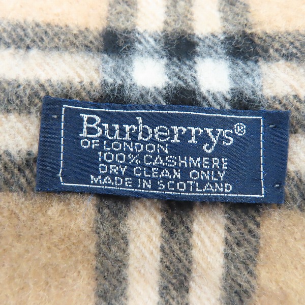 実際に弊社で買取させて頂いたBURBERRYS/バーバリーズ カシミア100% チェック柄マフラーの画像 1枚目