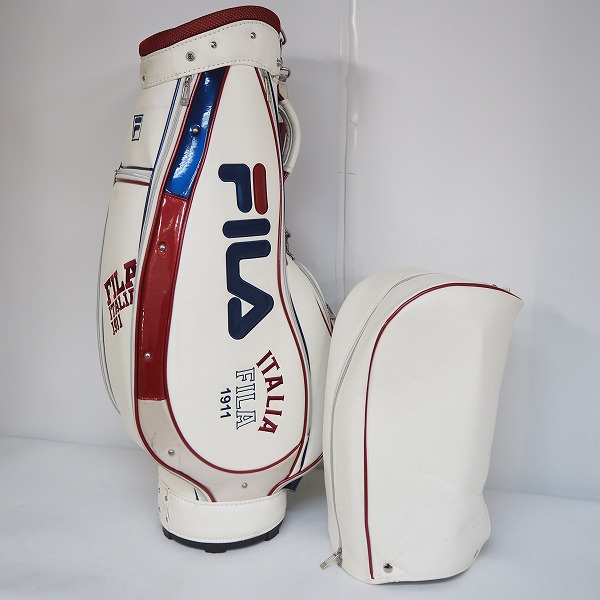 実際に弊社で買取させて頂いたFILA/フィラ ゴルフ 5分割キャディバッグ ホワイトの画像 1枚目
