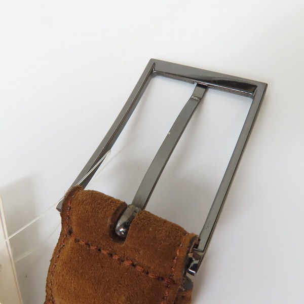 実際に弊社で買取させて頂いた【未使用】HUGO BOSS/ヒューゴボス レザー ベルト ブラウン/95の画像 2枚目