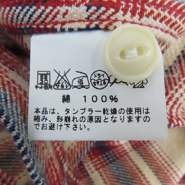 実際に弊社で買取させて頂いたSUGAR CANE/シュガーケーン ツイルチェック 長袖 ワークシャツ SC26313/Lの画像 3枚目