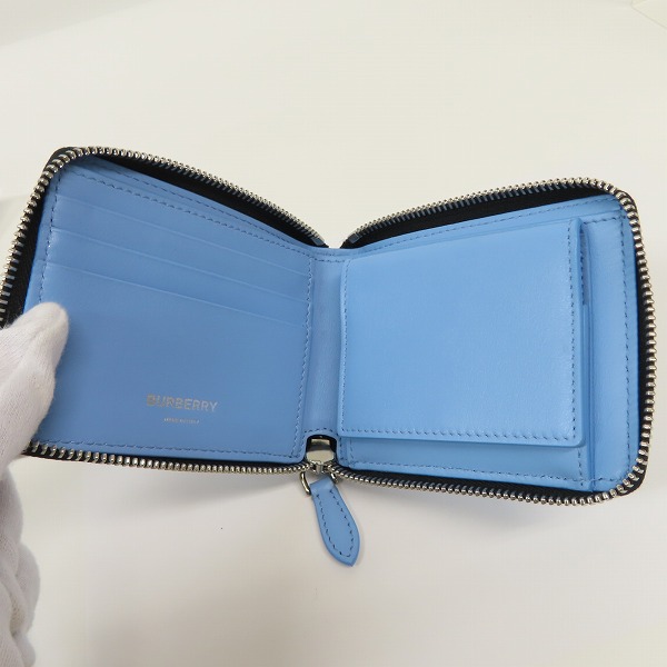 実際に弊社で買取させて頂いたBURBERRY/バーバリー ラウンドファスナー 二つ折り財布 コンパクトウォレット ネックストラップ/8049321の画像 3枚目