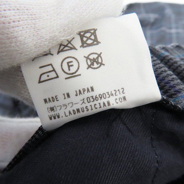 実際に弊社で買取させて頂いたLAD MUSICIAN/ラッドミュージシャン  21AW ワイドパンツ チェック柄 2121-506/46の画像 4枚目