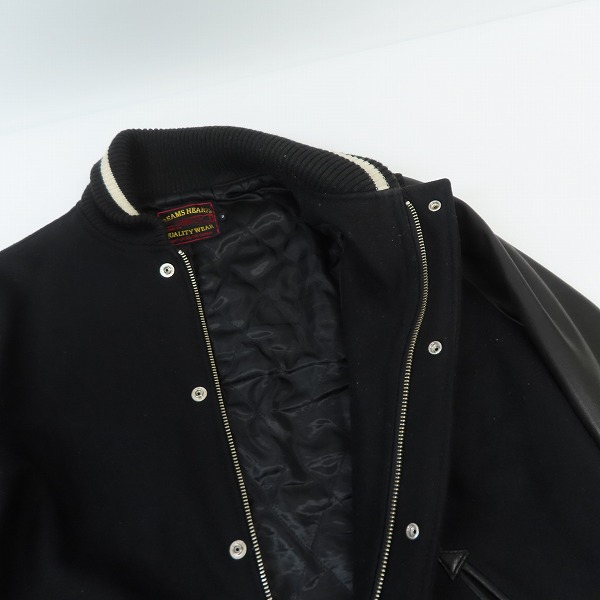 実際に弊社で買取させて頂いたBEAMS HEART/ビームスハート 袖レザー スタジャン ジャケット42-18-0404-819/Mの画像 5枚目