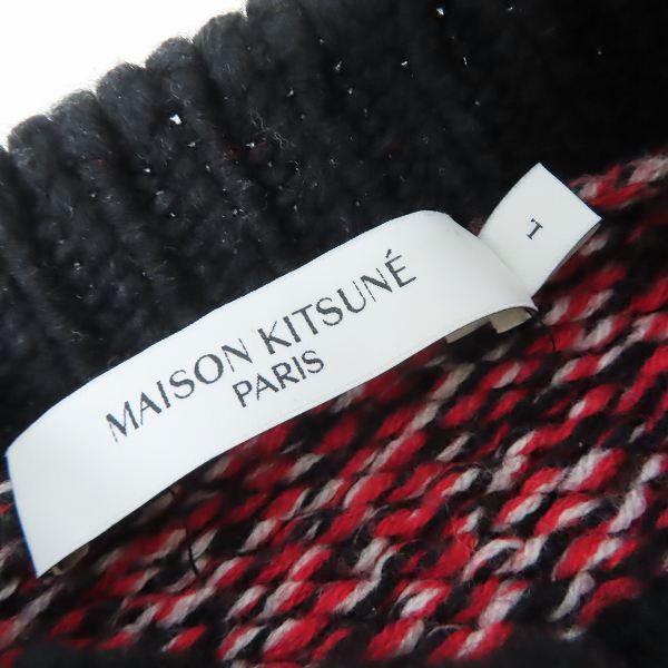 実際に弊社で買取させて頂いたMAISON KITSUNE/メゾンキツネ 22AW MOULINE CHECK PULLOVER/チェック プルオーバー ニットセーター JM00554KT1036/Lの画像 2枚目