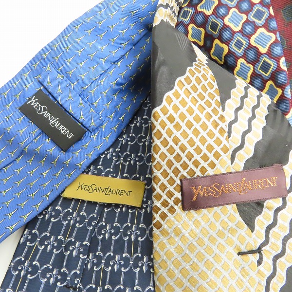 実際に弊社で買取させて頂いた【おまとめ品】Yves Saint Laurent/イヴサンローラン シルク  総柄ネクタイの画像 4枚目