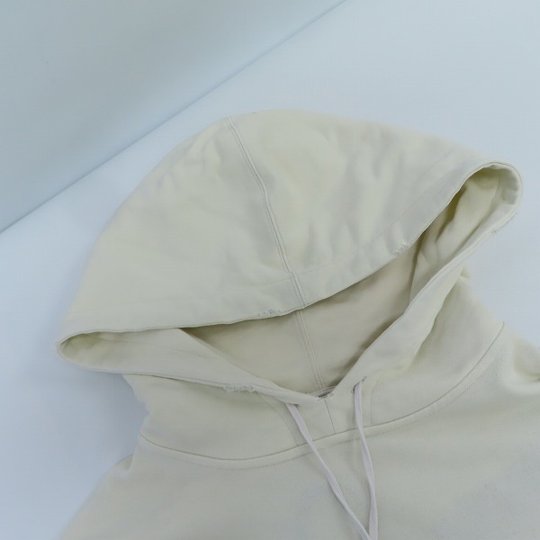 実際に弊社で買取させて頂いた【JPタグ】サンローランパリ 18AW ロゴプリントダメージ加工プルオーバーパーカー 60TZ 561169 YB2ZW 9721/Sの画像 5枚目