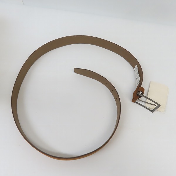 実際に弊社で買取させて頂いた【未使用】HUGO BOSS/ヒューゴボス レザー ベルト ブラウン/100の画像 7枚目