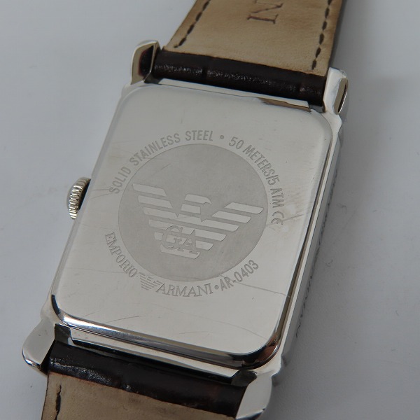実際に弊社で買取させて頂いたEMPORIO ARMANI/エンポリオアルマーニ クォーツ レザーベルト 腕時計 AR-0403【動作未確認】の画像 3枚目