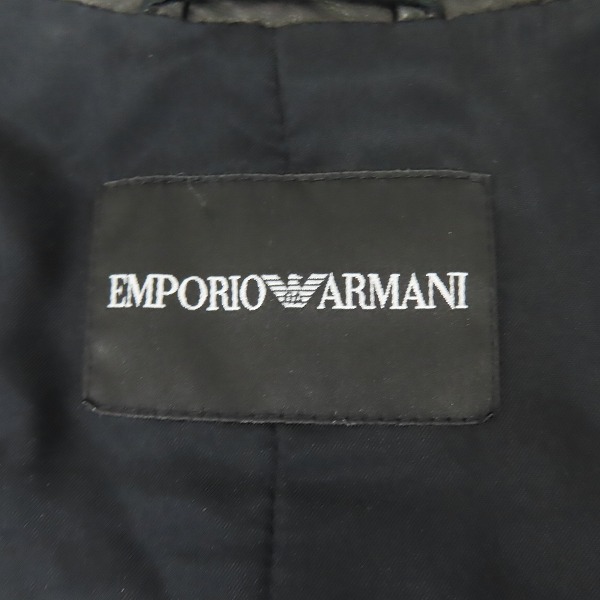 実際に弊社で買取させて頂いた【JPタグ】EMPORIO ARMANI/エンポリオアルマーニ ダブルライダースジャケット ブラック 46の画像 2枚目