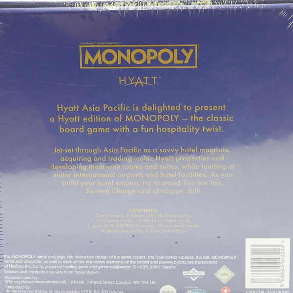 実際に弊社で買取させて頂いた【未開封】ハズブロ MONOPOLY/モノポリー ハイアットエディション/ボードゲームの画像 3枚目