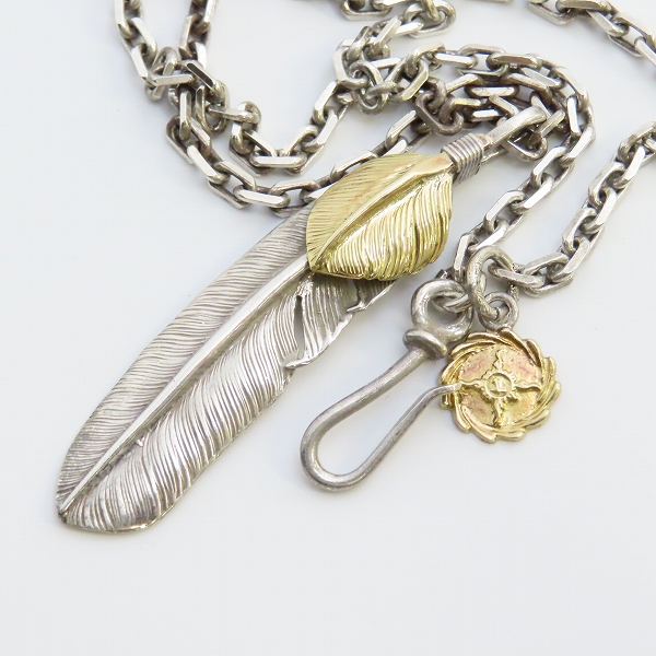 実際に弊社で買取させて頂いたFIRST ARROWS/ファーストアローズ K18付き 上金 右向き フェザー/ALL K18 SPメタル P-390/チェーン ネックレス