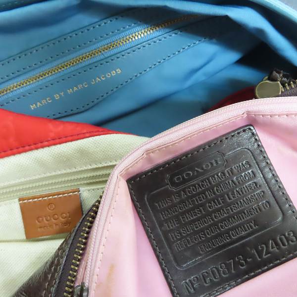 実際に弊社で買取させて頂いたGUCCI/グッチ MARC BY MARC JACOBS/マークバイマークジェイコブス COACH/コーチ トートバッグ/鞄 3点セットの画像 6枚目