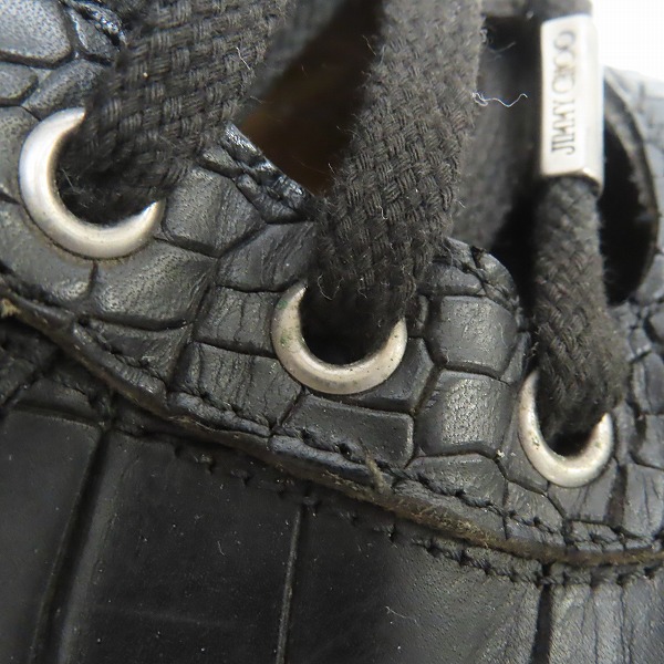 実際に弊社で買取させて頂いたJIMMY CHOO/ジミーチュウ クロコ型押し ハイカット スニーカー/44の画像 6枚目