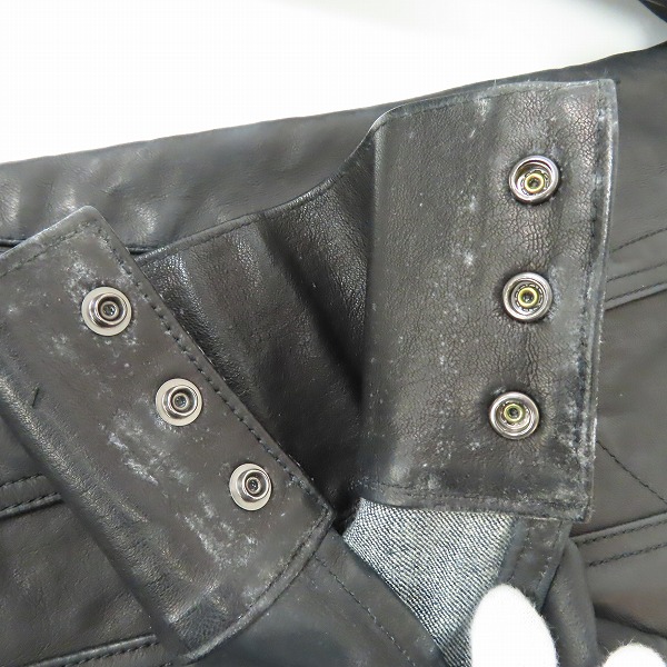 実際に弊社で買取させて頂いたBACKBONE/バックボーン ディアスキン レザー シャツジャケット BB08FW-LDB01/Mの画像 5枚目