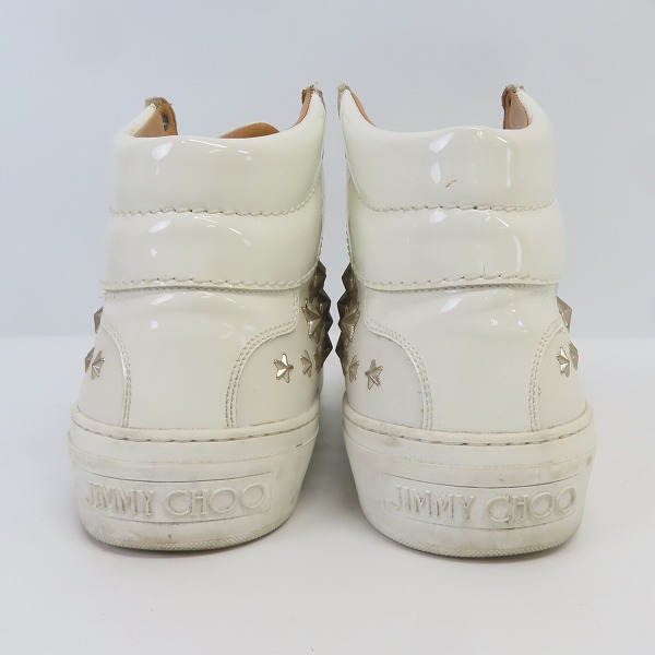 実際に弊社で買取させて頂いたJIMMY CHOO/ジミーチュウ スタースタッズ ハイカットスニーカー ホワイト/41の画像 1枚目