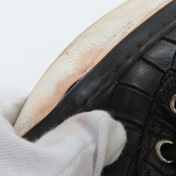 実際に弊社で買取させて頂いたJIMMY CHOO/ジミーチュウ クロコ型押し ハイカット スニーカー/44の画像 5枚目