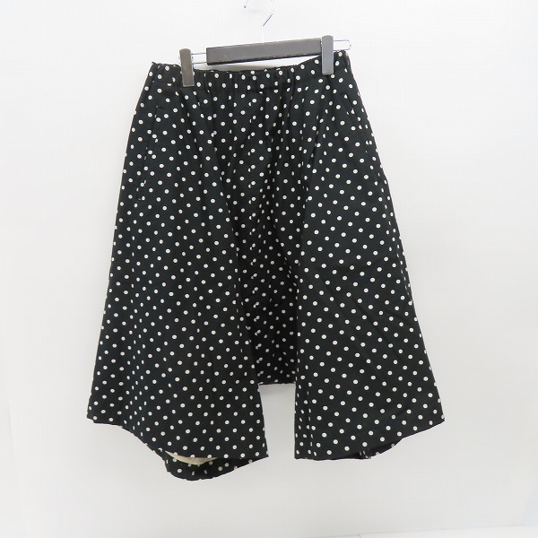 コムデギャルソン コムコム ドット 総柄 サルエルパンツ 水玉 サークル COMME des GARCONS - コムコム コムデギャルソン 水玉パンツ 黒