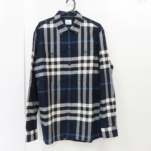 実際に弊社で買取させて頂いた【JPタグ】BURBERRY/バーバリー 22SS Embroidered poplin shirt チェック 8060699/S