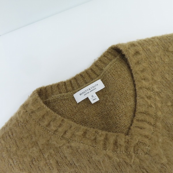 実際に弊社で買取させて頂いたBEAUTY&YOUTH UNITED ARROWS/ビューティー&ユース アルパカシャギーVネックニット 1213-105-3367/Sの画像 5枚目