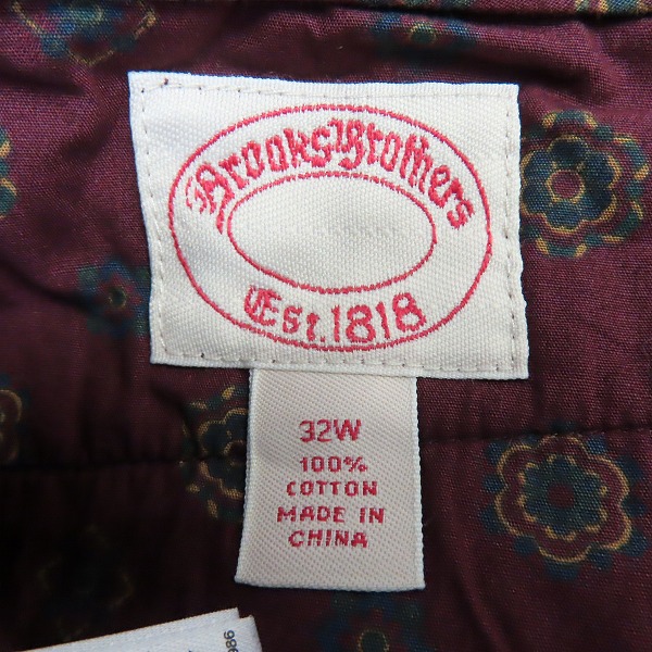 実際に弊社で買取させて頂いたBROOKS BROTHERS/ブルックスブラザーズ ロゴ 総柄 刺繍 コットンパンツ 32の画像 2枚目