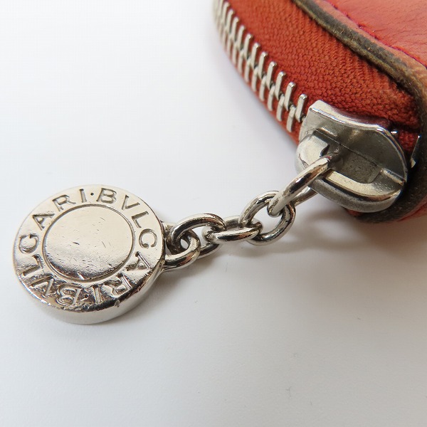実際に弊社で買取させて頂いたBVLGARI/ブルガリ レザー ラウンドファスナーコインケース/キーリング付きの画像 6枚目