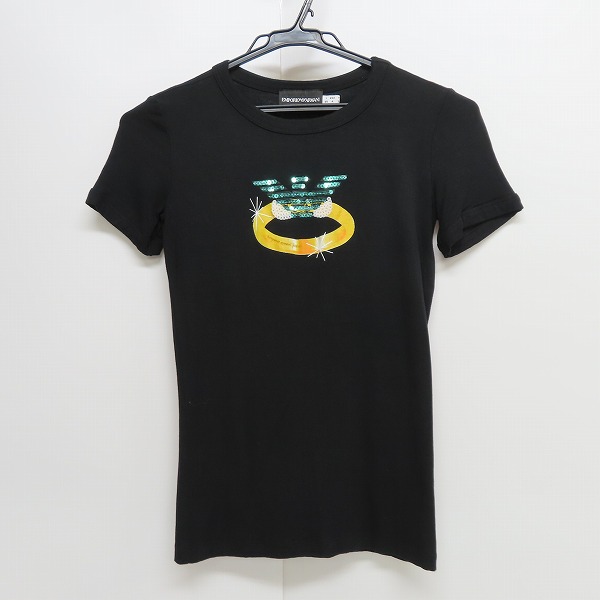 実際に弊社で買取させて頂いた【JPタグ】EMPORIO ARMANI/エンポリオ アルマーニ スパンコールロゴ Tシャツ/38