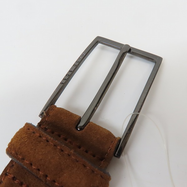 実際に弊社で買取させて頂いた【未使用】HUGO BOSS/ヒューゴボス レザー ベルト ブラウン/95の画像 1枚目