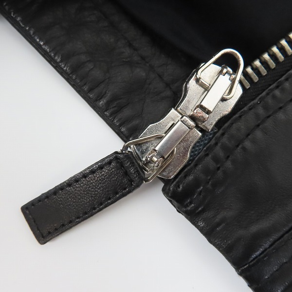 実際に弊社で買取させて頂いた【JPタグ】EMPORIO ARMANI/エンポリオアルマーニ ダブルライダースジャケット ブラック 46の画像 6枚目