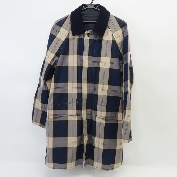 実際に弊社で買取させて頂いたTOMORROWLAND/トゥモローランド リバーシブル チェック ステンカラーコート/M