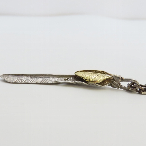 実際に弊社で買取させて頂いたFIRST ARROWS/ファーストアローズ K18付き 上金 右向き フェザー/ALL K18 SPメタル P-390/チェーン ネックレスの画像 3枚目