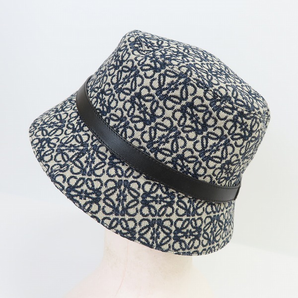 実際に弊社で買取させて頂いた【JPタグ】LOEWE/ロエベ アナグラムロゴ刺繍 総柄 バケットハット K820HB1X07 の画像 1枚目