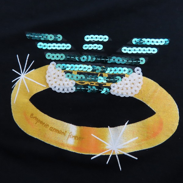 実際に弊社で買取させて頂いた【JPタグ】EMPORIO ARMANI/エンポリオ アルマーニ スパンコールロゴ Tシャツ/38の画像 7枚目