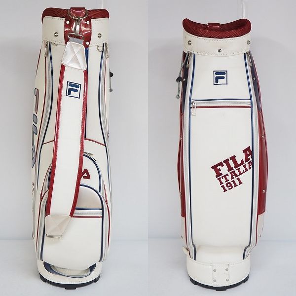 実際に弊社で買取させて頂いたFILA/フィラ ゴルフ 5分割キャディバッグ ホワイトの画像 2枚目