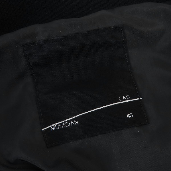 実際に弊社で買取させて頂いたLAD MUSICIAN/ラッドミュージシャン MA-1/ブルゾン ブラック 2120-353/46の画像 2枚目