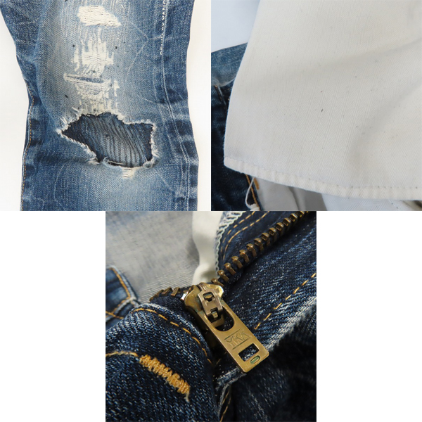 実際に弊社で買取させて頂いたVANQUISH ×Fragment Design/ヴァンキッシュ × フラグメントデザイン CROPPEDデニムパンツ VFP5017/28の画像 9枚目